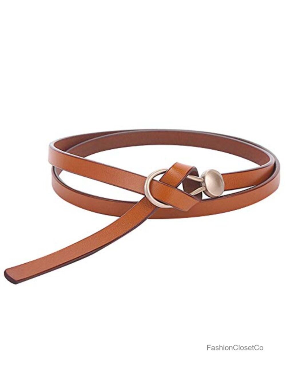 PU Leather Tie Knot Waist Belt Skinny Dress Belt for Women